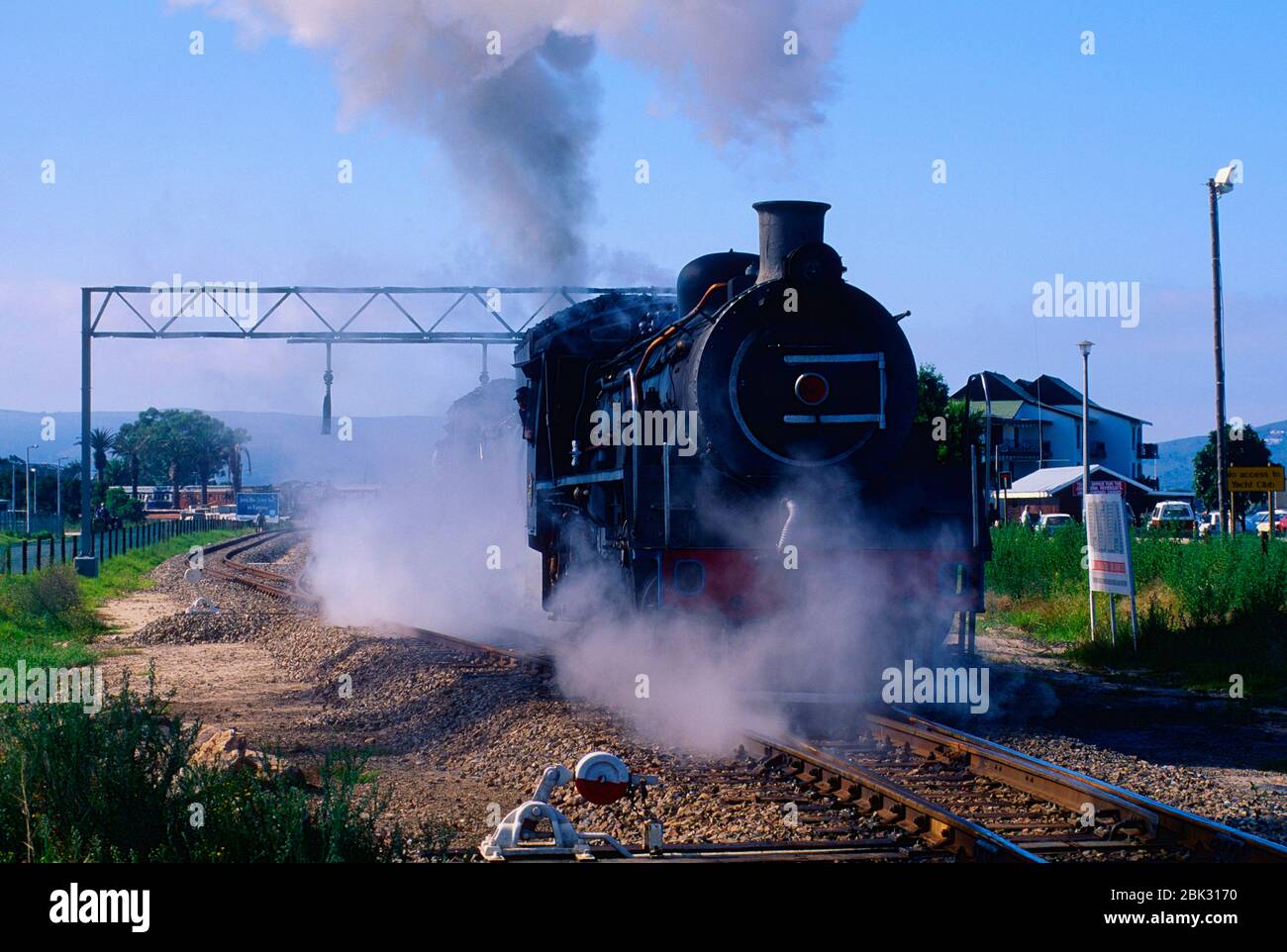 Steam Engine, steam railway Knysna-Georg, Knysna station, Garden route, Western Cape, South Africa Stock Photo