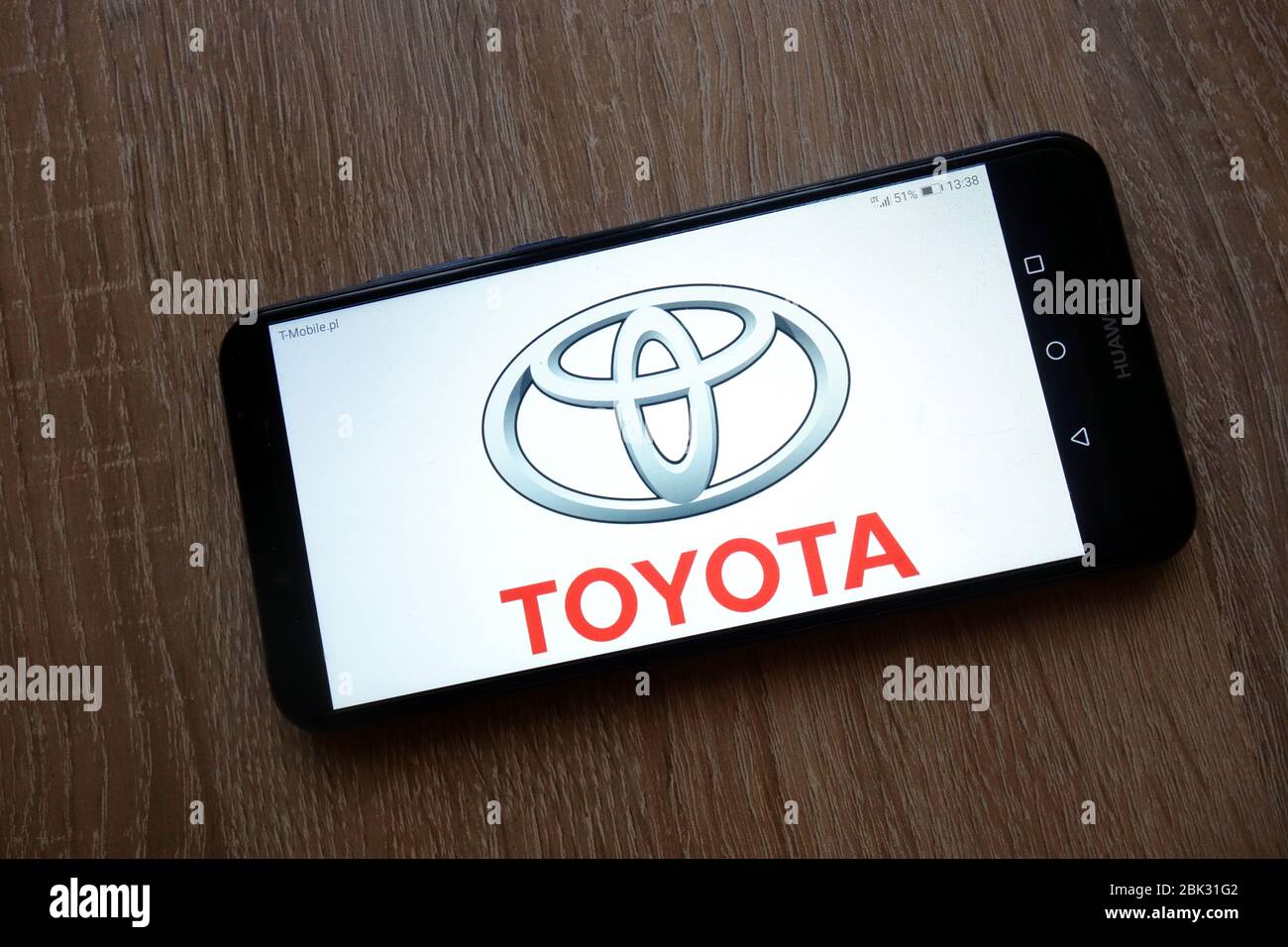 Toyota logo displayed on smartphone Stock Photo
