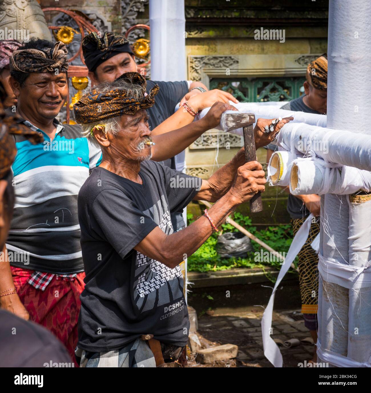 Preparation for the Ubud Royal Cremation, Ubud, Bali Indonesia Stock ...