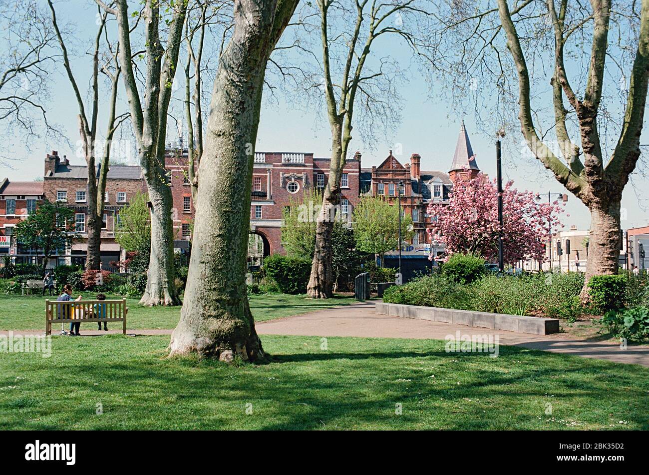 Newington Green in springtime, North London UK Stock Photo