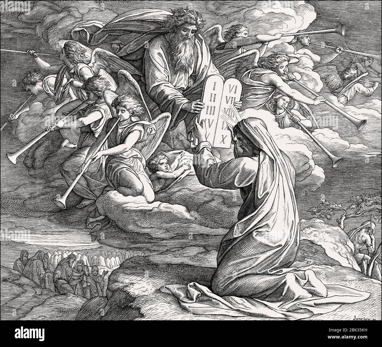 Law given to Moses at Sinai, the ten Commandments, Old Testament, by ...