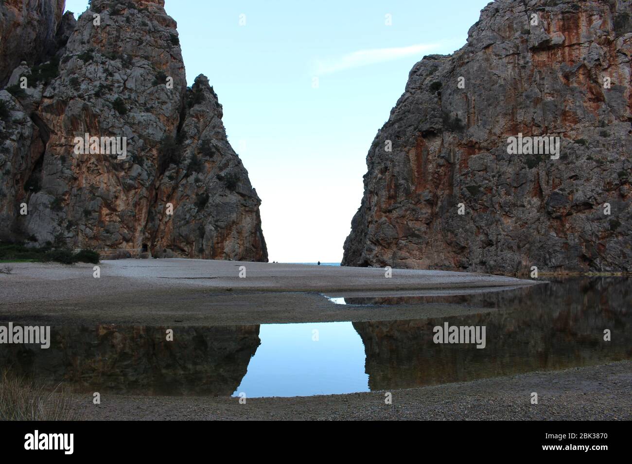 Twin rocks of Sa Calobra Bay in Mallorca Stock Photo