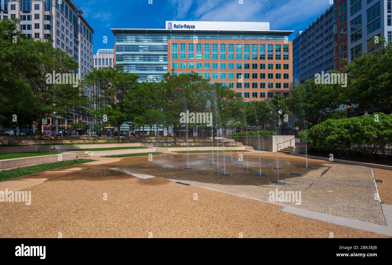 Reston, VA, USA -- May 21, 2019. Photo overlooking Reston Town Center