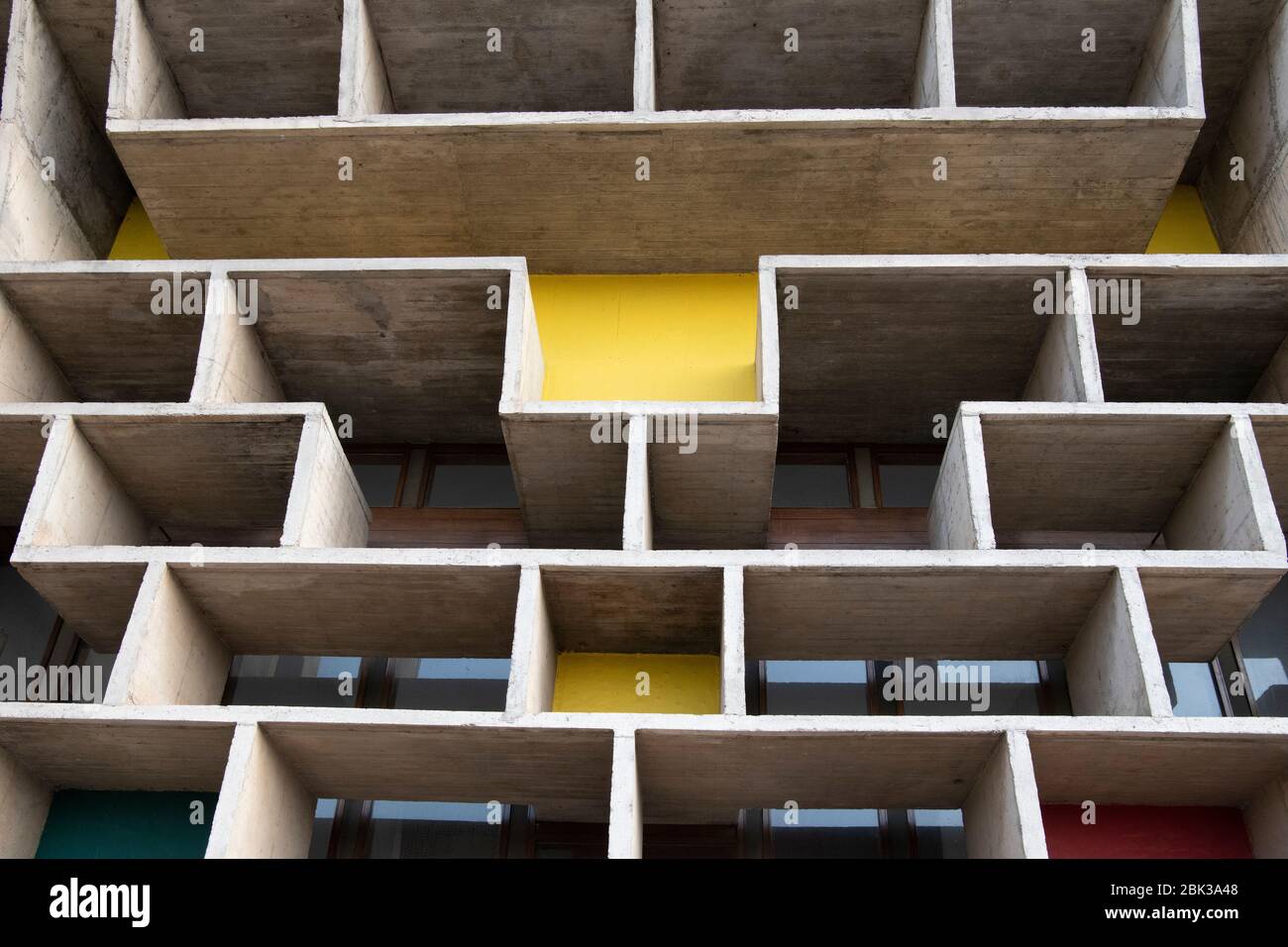 Detail Le Corbusier design Punjab and Haryana High Court Chandigarh India Stock Photo