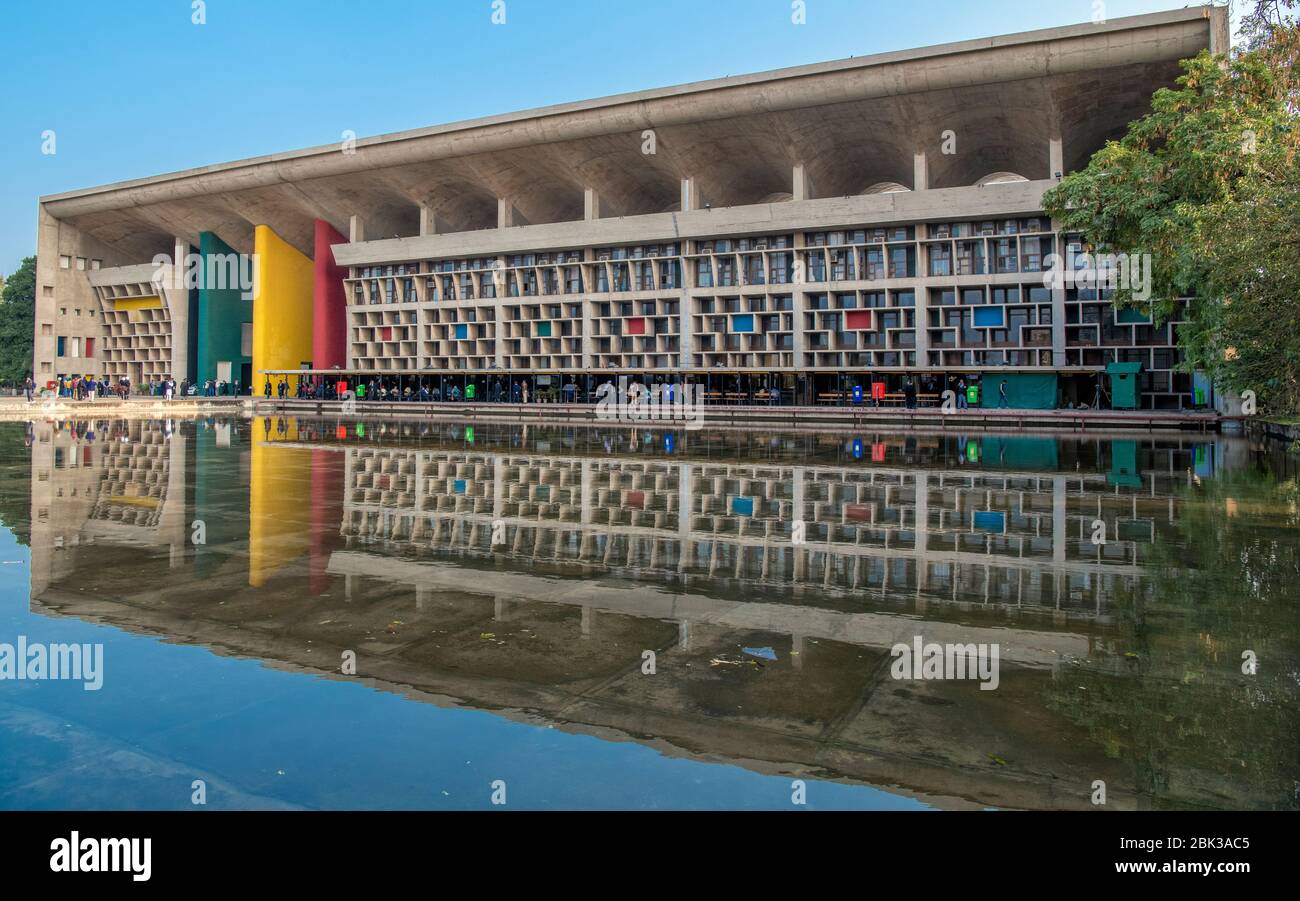 Le Corbusier architect Punjab and Haryana High Court Chandigarh India Stock Photo