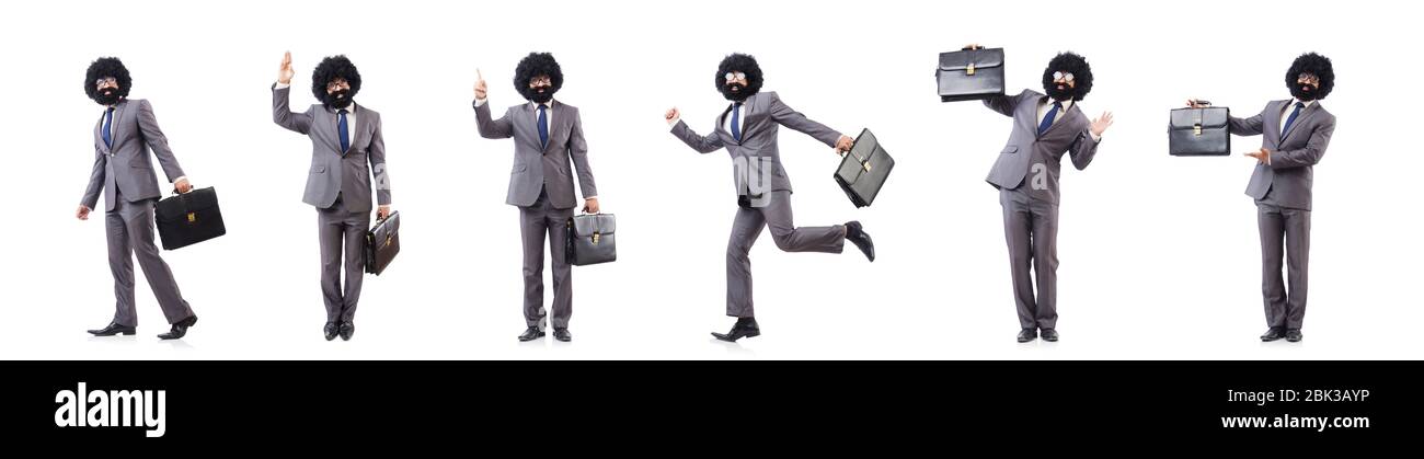 The businessman isolated on the white background Stock Photo - Alamy