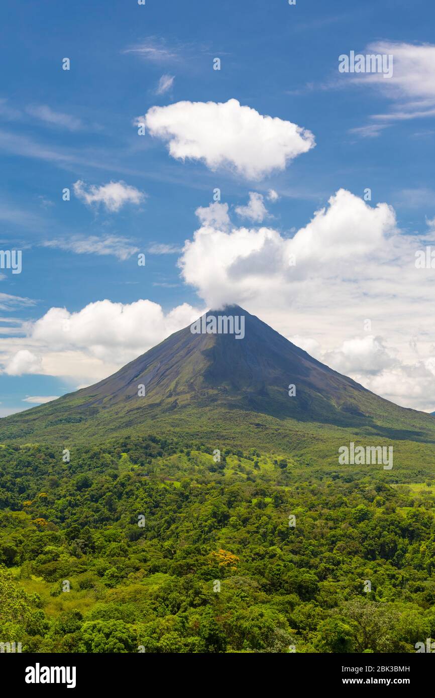 Landscape view of Arenal Volcano, Alajuela Province, Costa Rica Stock Photo