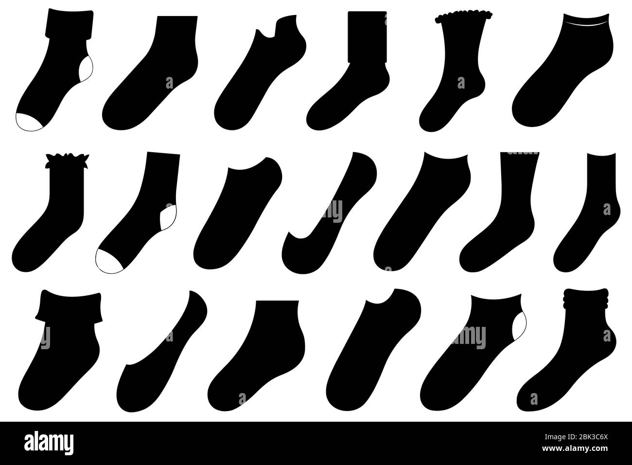 Set of different socks isolated on white Stock Photo
