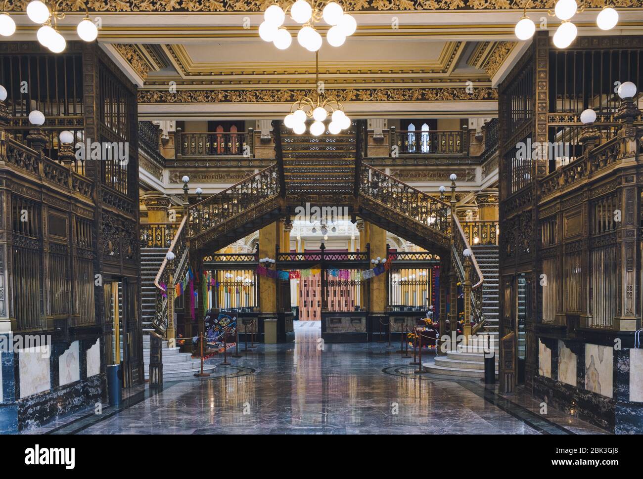 Photo of the interior of the Mexico City Post Office Stock Photo