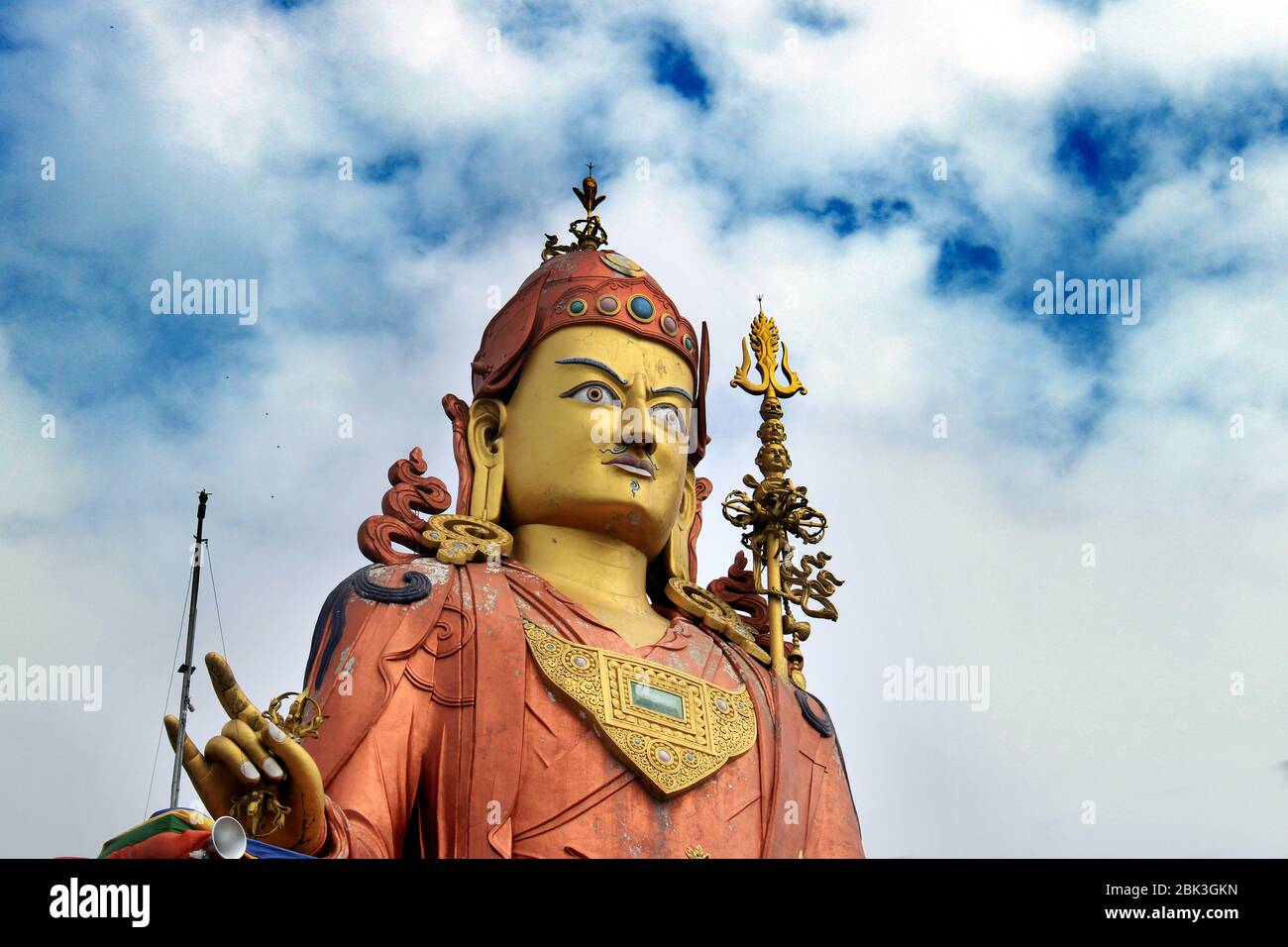 Panoramic view of the statue of Guru Padmasambhava Guru Rinpoche, the patron saint of Sikkim on Samdruptse Hill, Namchi in Sikkim, India. Stock Photo