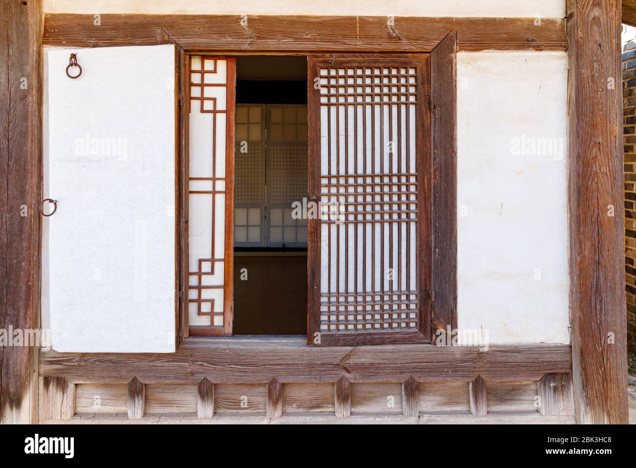 Traditional window of Hanok. Korean traditional window or Door Stock