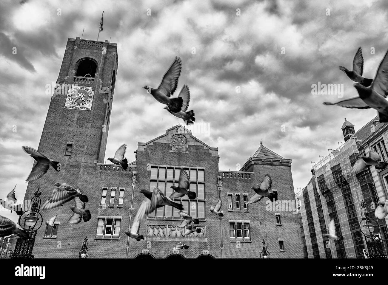 Amsterdam / Netherlands - October 15, 2018: The Beurs van Berlage building in Amsterdam, Netherlands, used as a venue for concerts, exhibitions and co Stock Photo