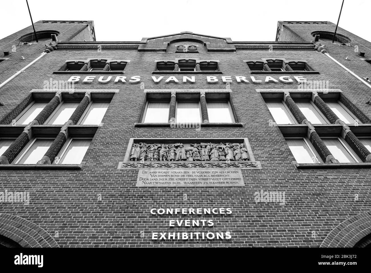 Amsterdam / Netherlands - October 15, 2018: Beurs van Berlage building in Amsterdam, capital of Netherlands, used as a venue for concerts, exhibitions Stock Photo
