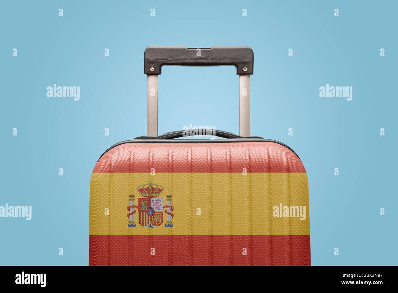 Suitcase with Spanish flag design travel europe concept Stock Photo Alamy