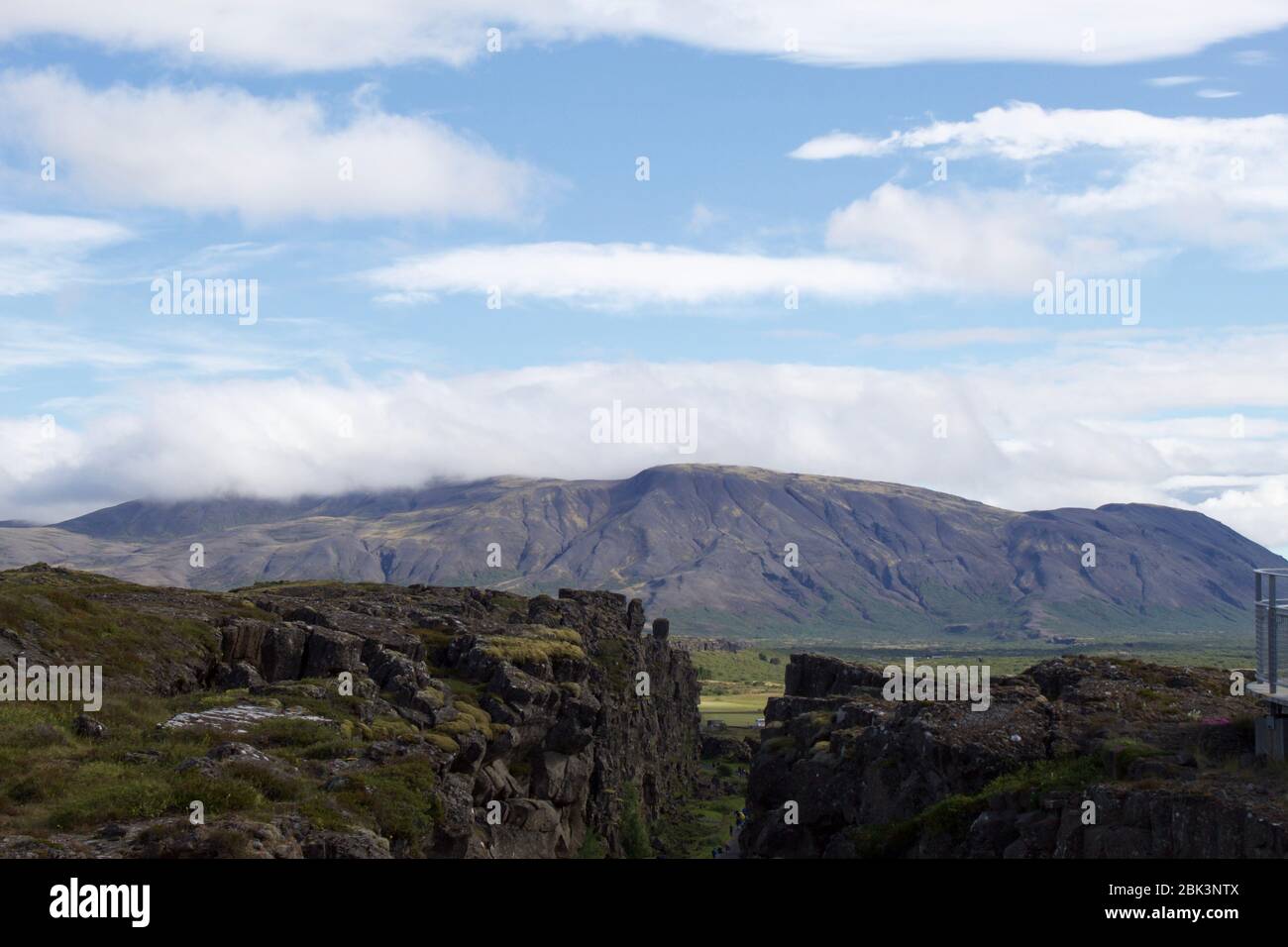 Thingvellir National Park in Iceland Where a split in the tectonic plates is above ground Stock Photo