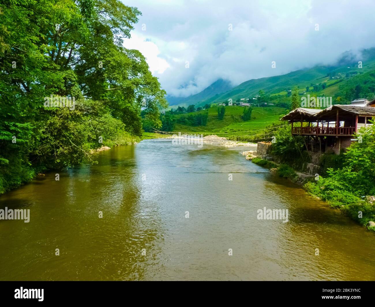 Lào Cai bridge near Sapa (Chapa) in north mountains of Vietnam, Lào Cai ...