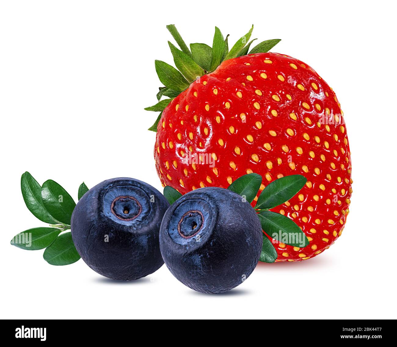 Strawberry and blueberry isolated on white. Stock Photo