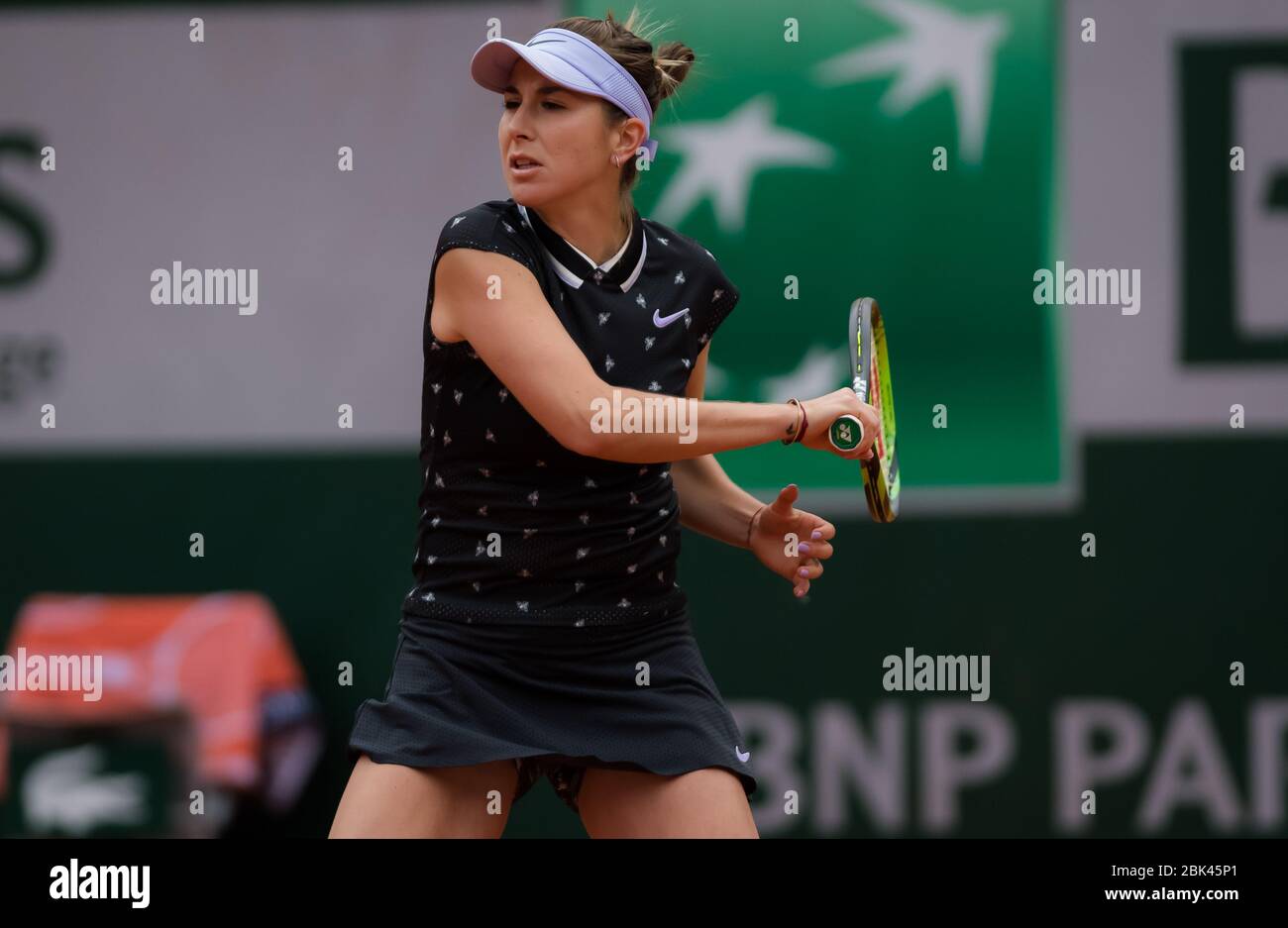 Belinda Bencic of Switzerland in action during her second-round match ...