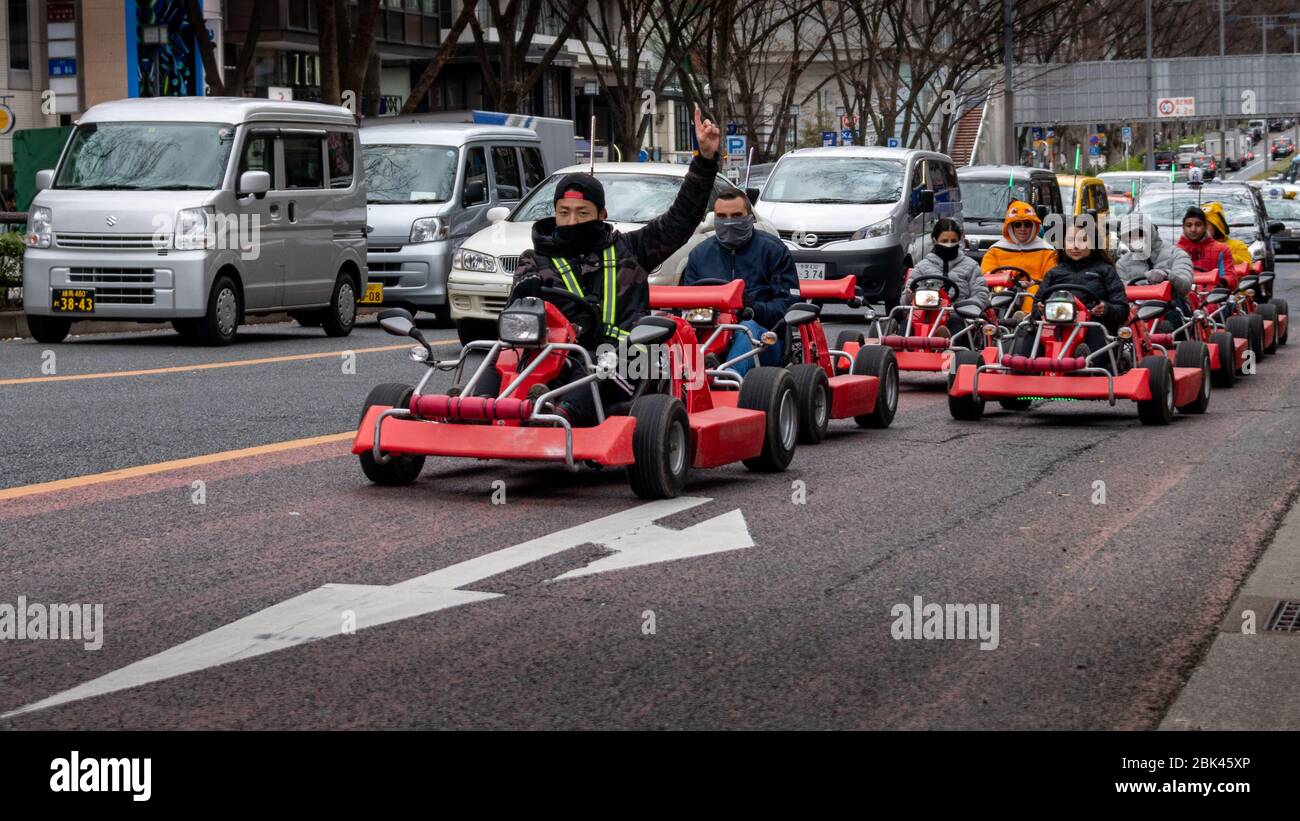 Street Kart Tour, Tokyo, Japan Stock Photo