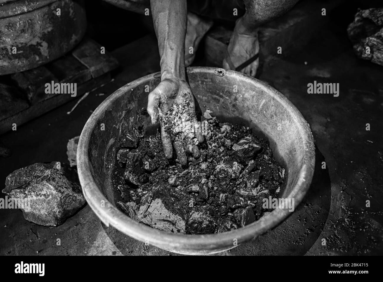 Illegal mining in Indonesia Stock Photo