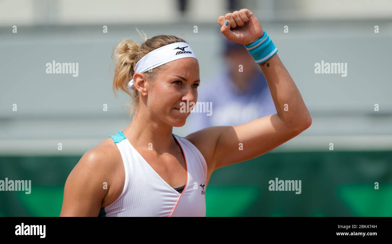 Conny Perrin of Switzerland in action during the first qualification round  at the 2019 Roland Garros Grand Slam tennis tournament Stock Photo - Alamy