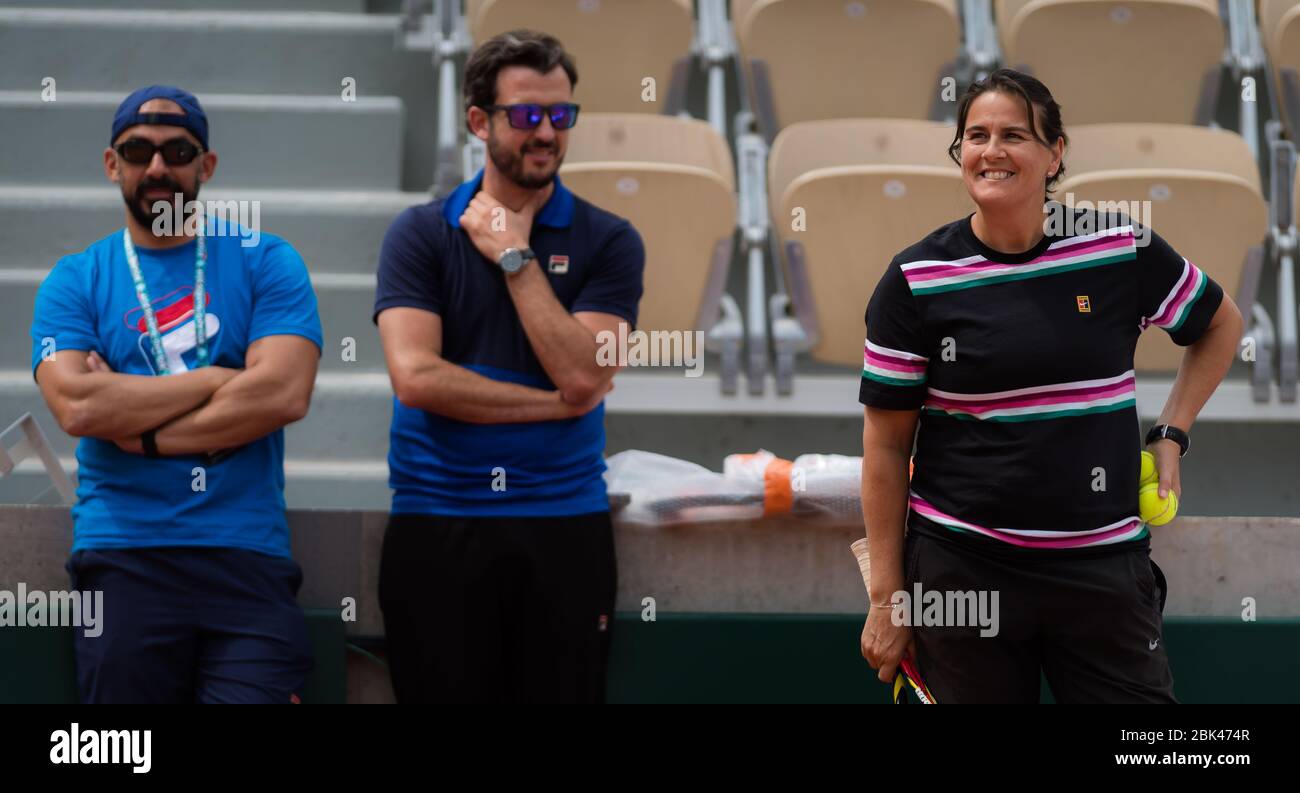 Conchita Martinez during practice at the 2019 Roland Garros Grand Slam tennis tournament Stock Photo