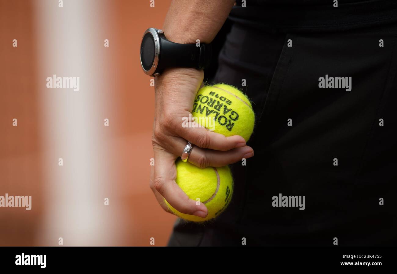 Conchita Martinez during practice at the 2019 Roland Garros Grand Slam tennis tournament Stock Photo
