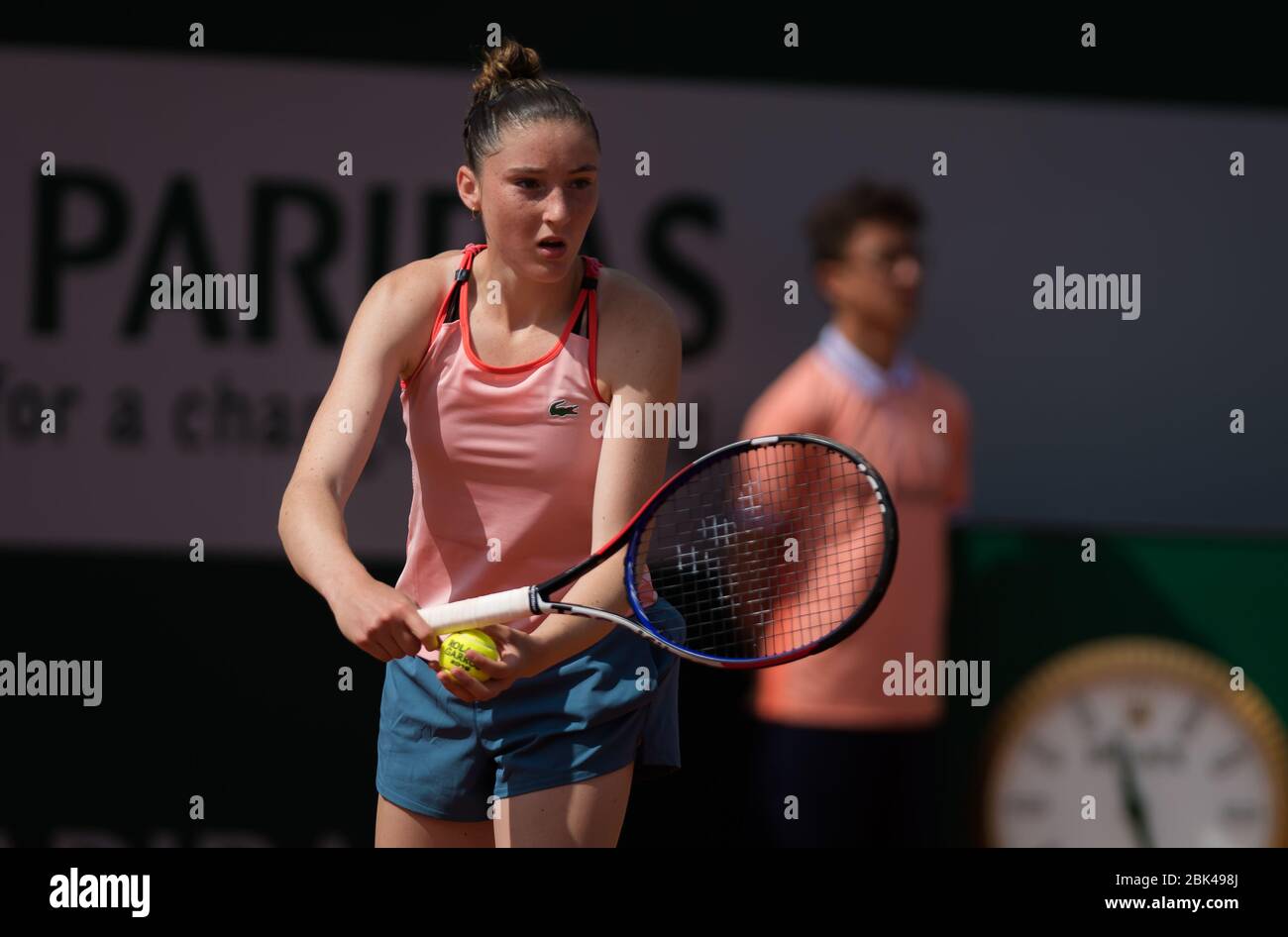 Elsa Jacquemot of France in action during the second qualification round at  the 2019 Roland Garros Grand Slam tennis tournament Stock Photo - Alamy