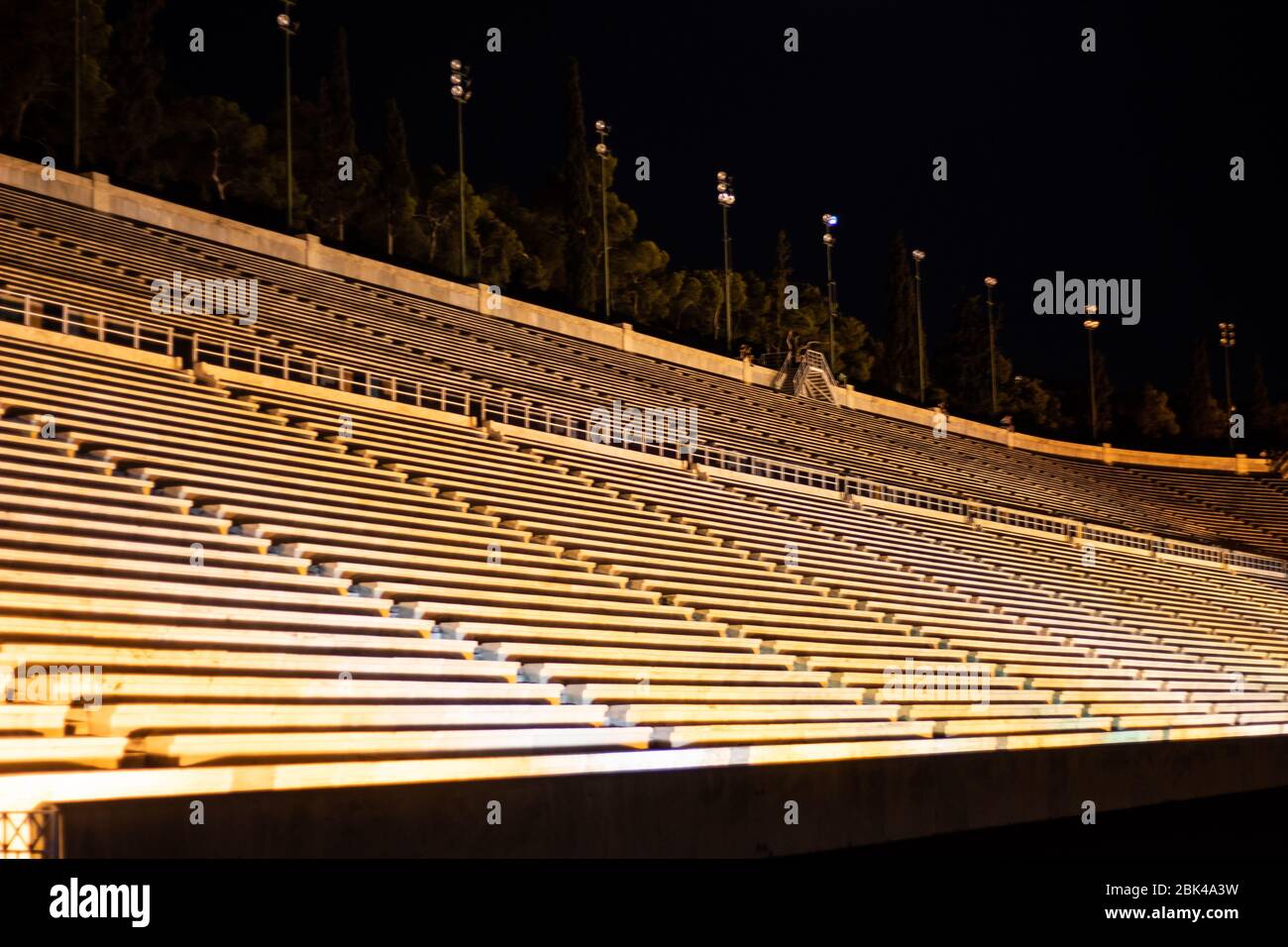 Kallimarmaro In Athens By Night Stock Photo Alamy