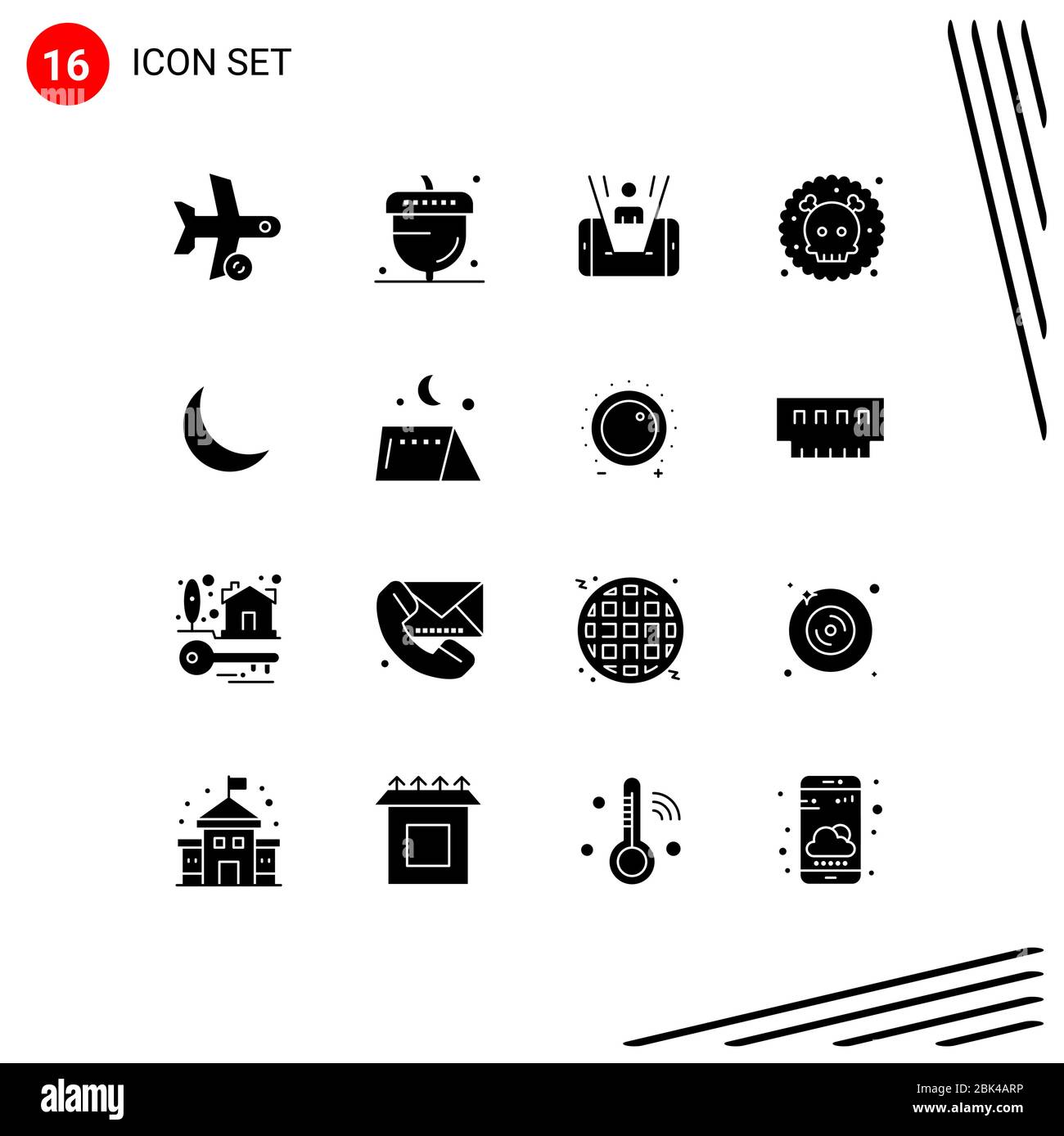 Pictogram Set of 16 Simple Solid Glyphs of waste, poisonous, oak, gas, man Editable Vector Design Elements Stock Vector