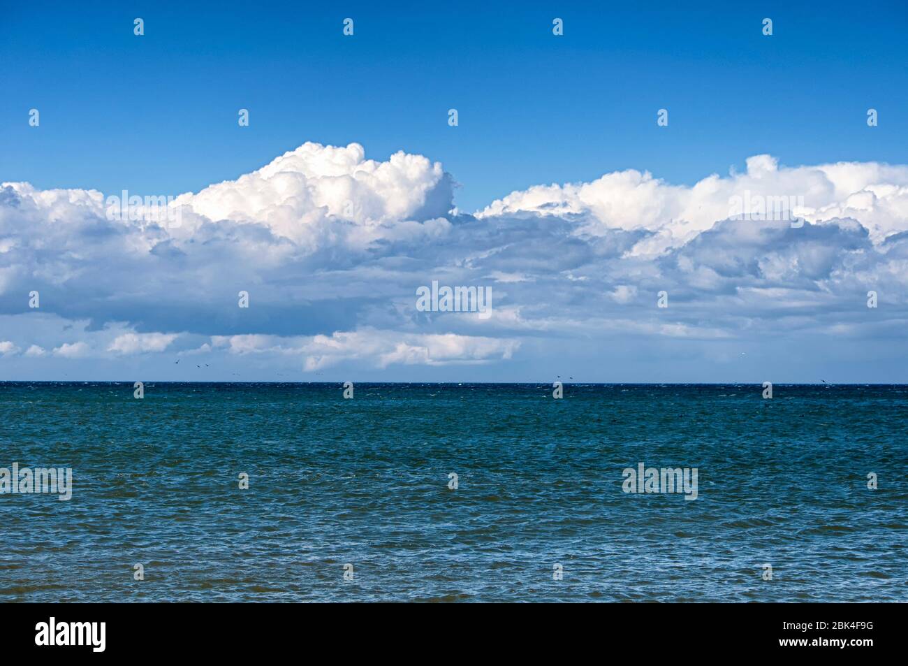 The atlantic ocean and cloudscape from the cape cod national seashore in massachusetts. Stock Photo