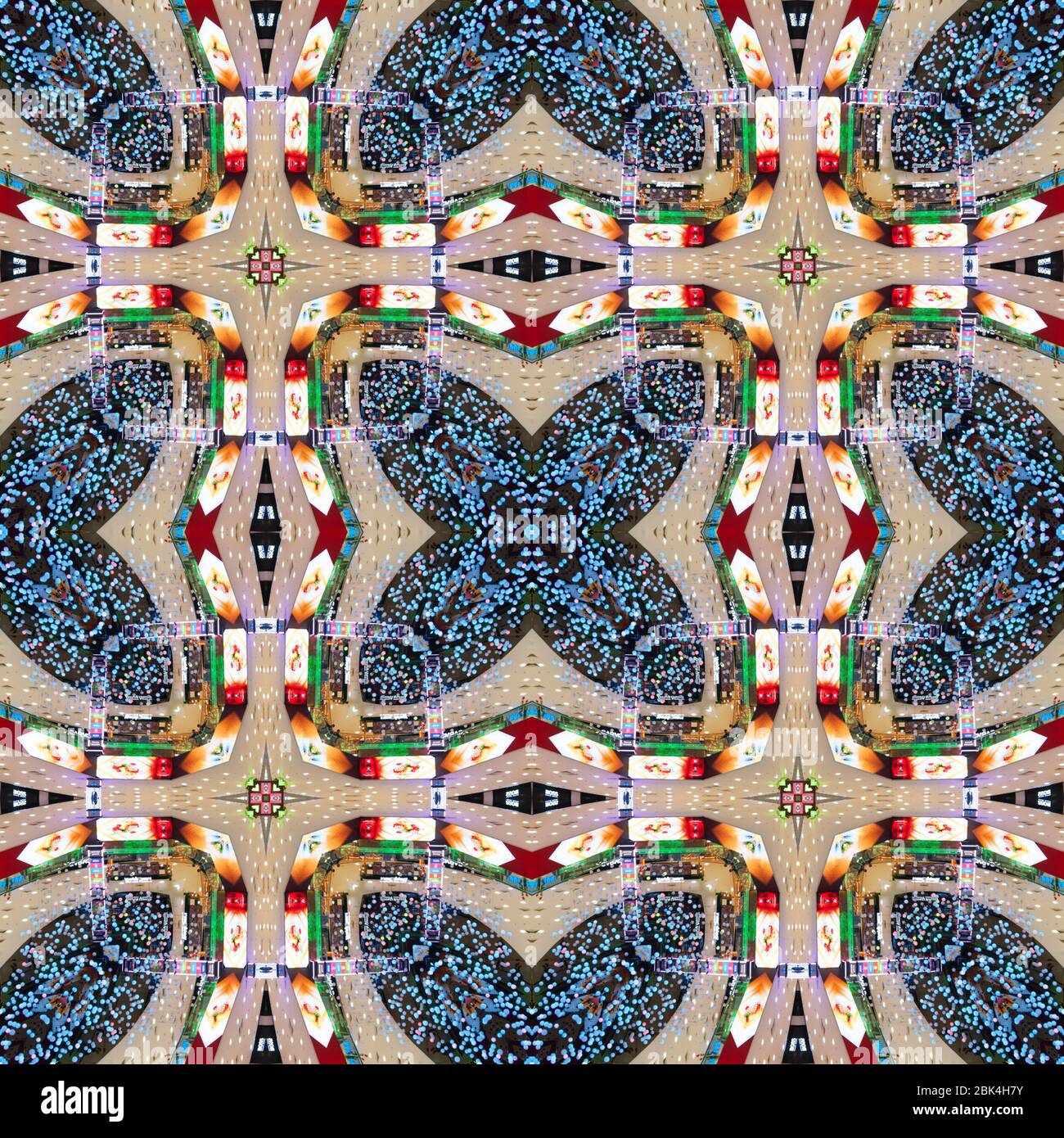 A seamless pattern, a design element for a website or blog post. Textiles, wallpaper, packaging. A handkerchief or tile. Kaleidoscope. Stock Photo