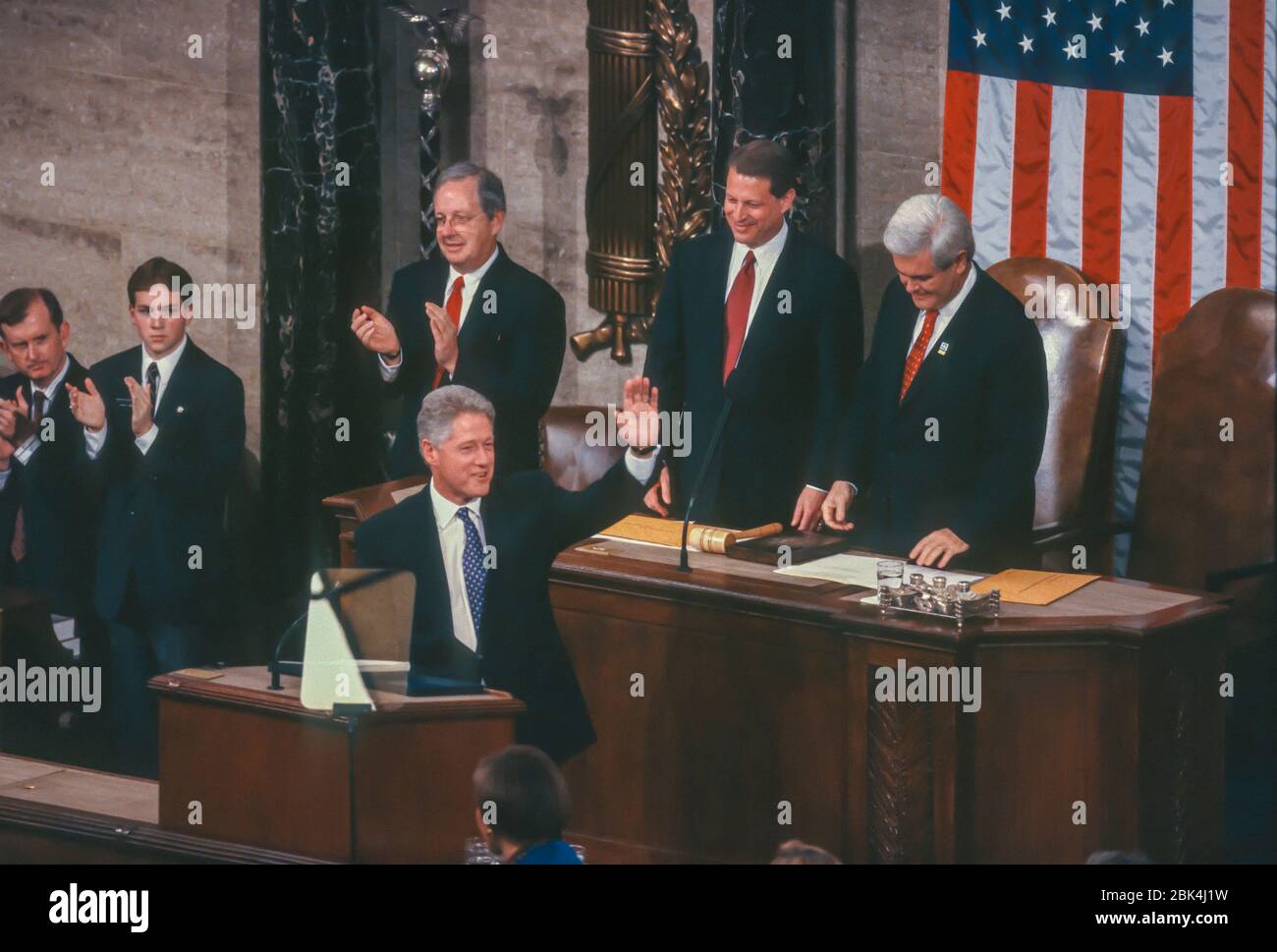 WASHINGTON, DC, USA, FEBRUARY 4, 1997: President Bill Clinton, State of the Union Speech before joint session of Congress. Stock Photo