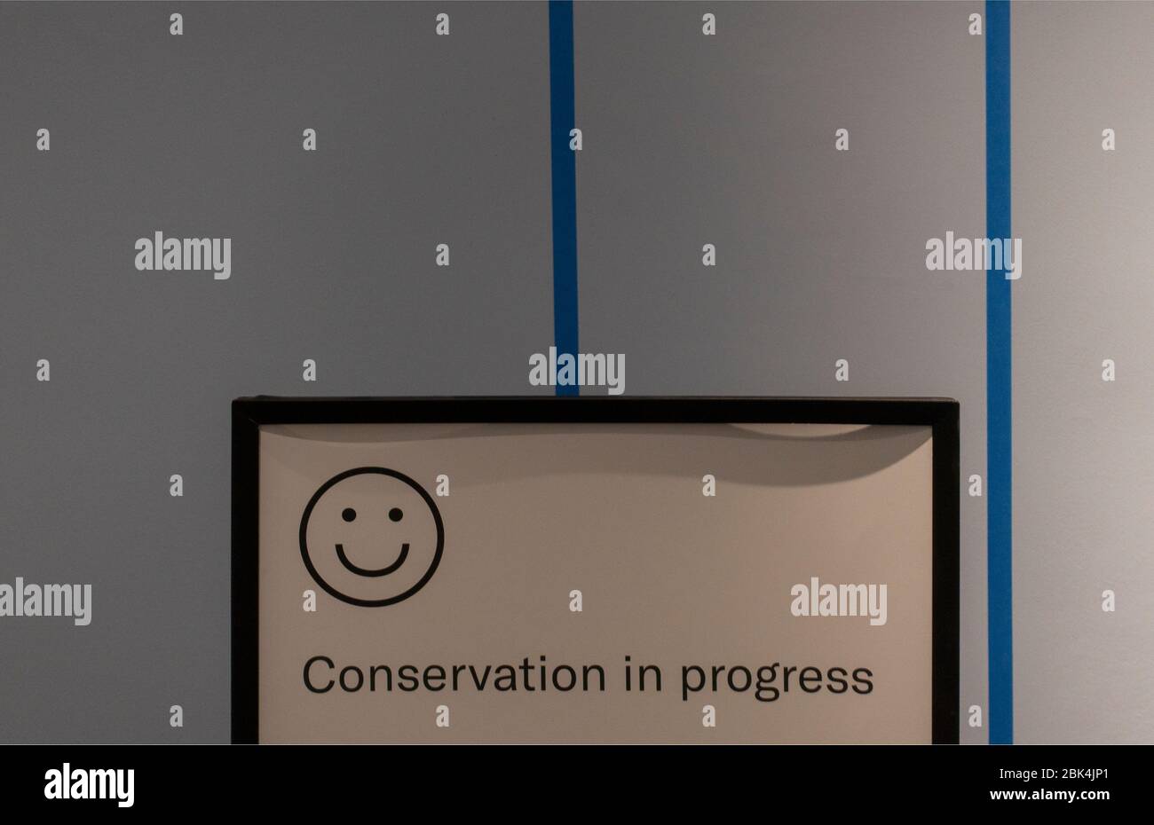 Conservation in progress sign Brooklyn NYC Stock Photo