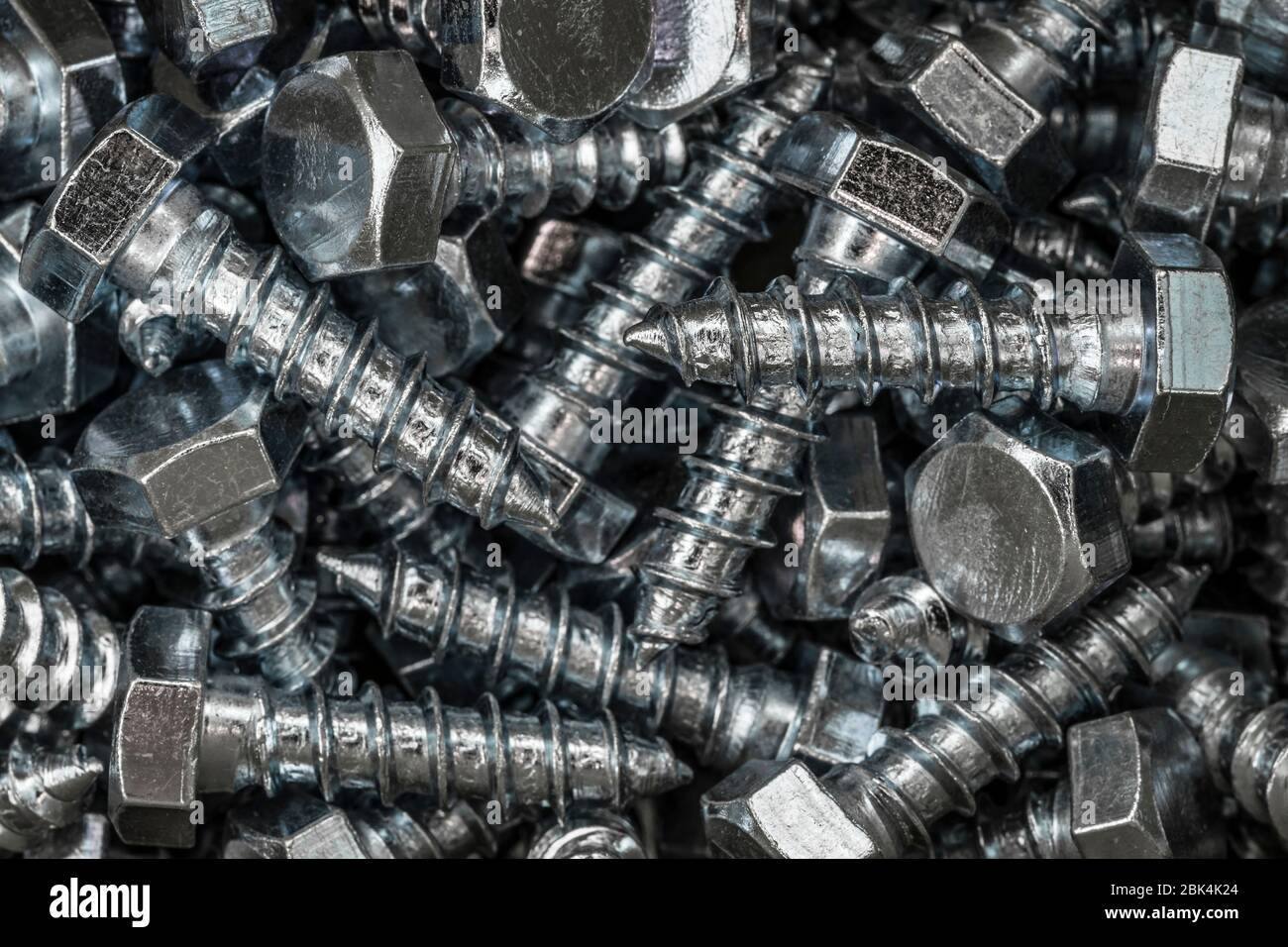 industrial pattern from zinc galvanized screws Stock Photo Alamy