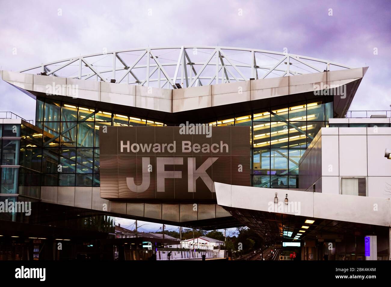 Howard Beach JFK airport subway station Queens NYC Stock Photo Alamy