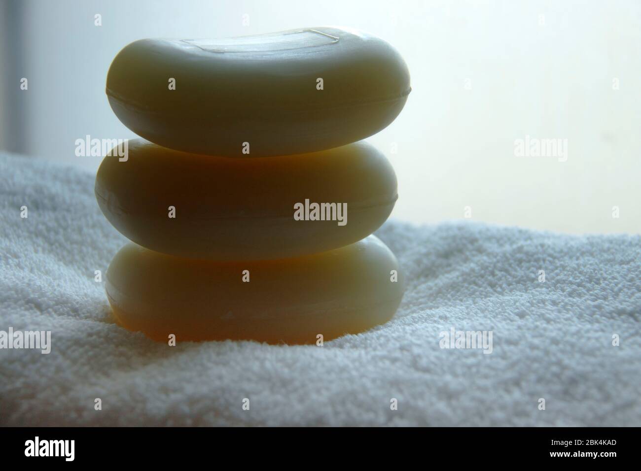 Soap bars on a towel Stock Photo Alamy
