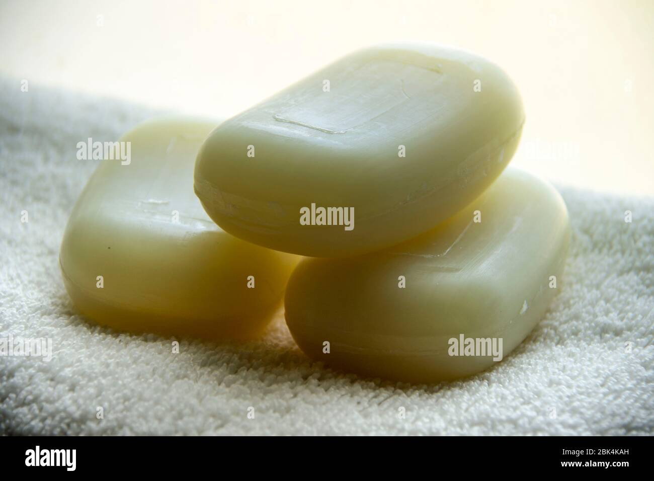 Soap bars on a towel Stock Photo Alamy