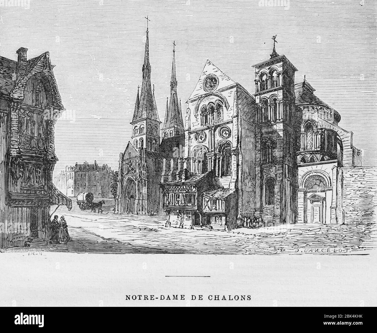 Notre-Dame de Chalons,Chalons-en-Champagne, France Le Rhin by Victor Hugo, Paris about 1843 Stock Photo