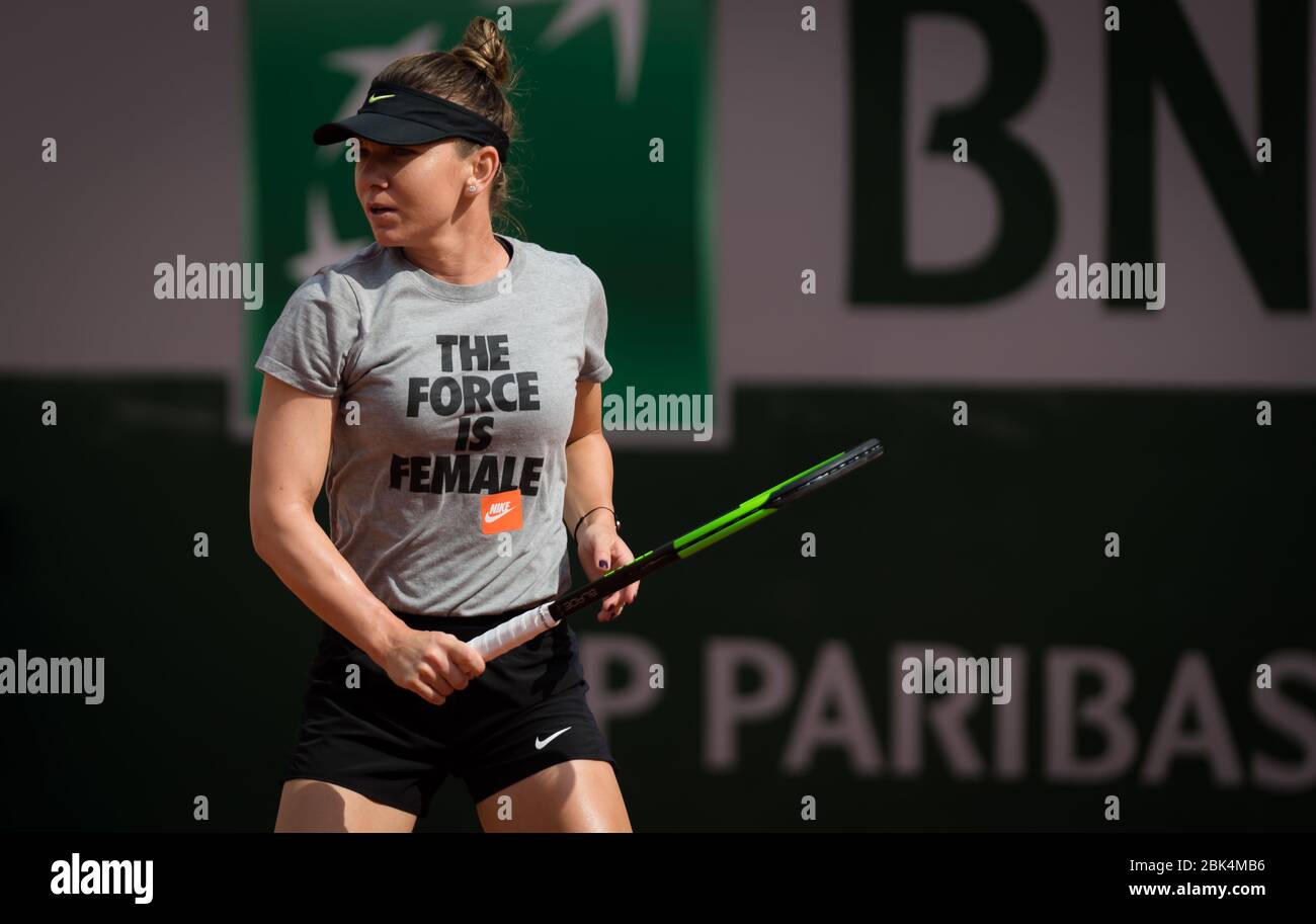 Simona Halep Of Romania During Practice At The 2019 Roland Garros Grand Slam Tennis Tournament Stock Photo Alamy