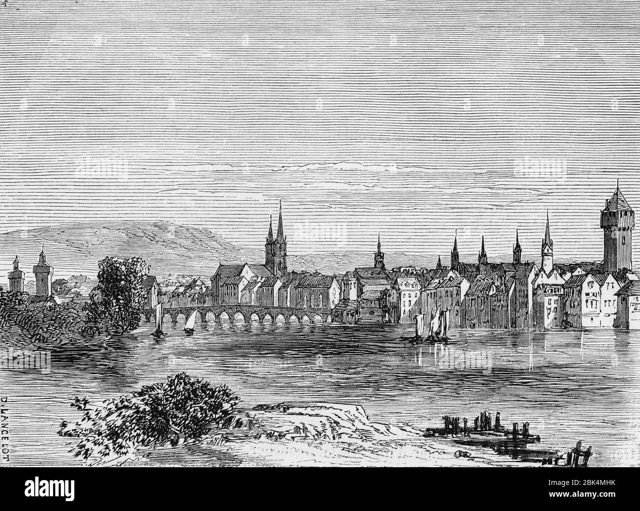 Bale, Le Rhin by Victor Hugo, Paris about 1843 Stock Photo