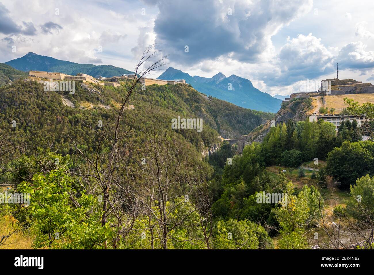 Exilles, Italy - August 21, 2019: The Exilles Fort is a fortified complex in the Susa Valley, Metropolitan City of Turin, Piedmont, northern Italy Stock Photo