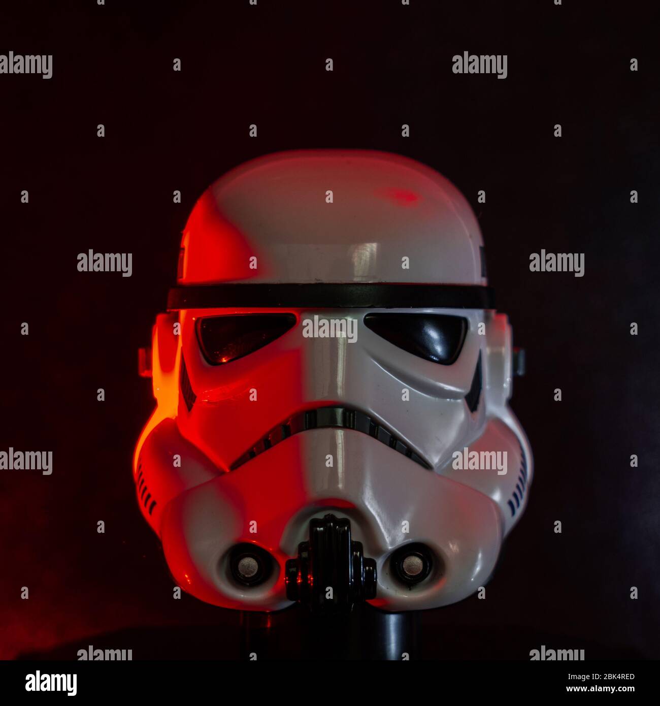 Stormtrooper Helmet Close up Star Wars Black Background Stock Photo