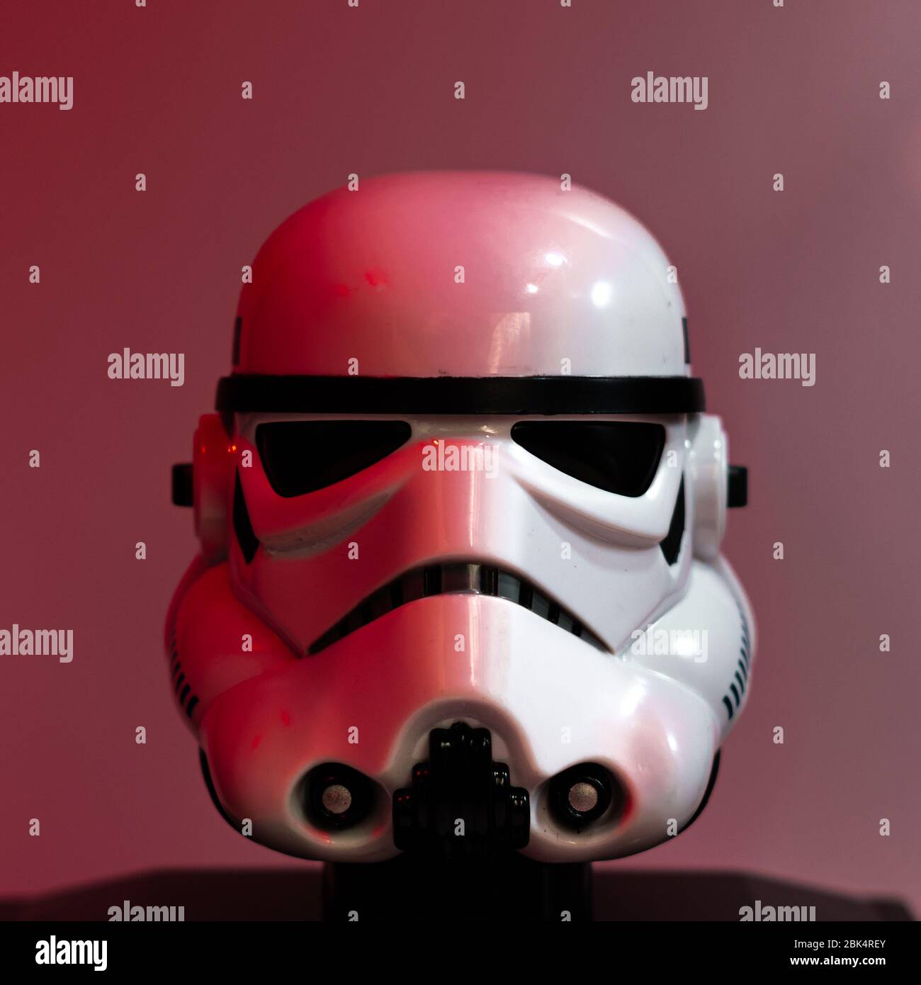 Stormtrooper Helmet Close up Star Wars White Background Stock Photo