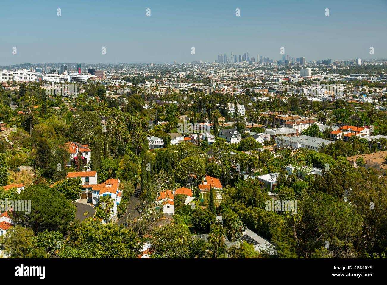 View of Downtown LA from Hollywood Hills, Los Angeles, California