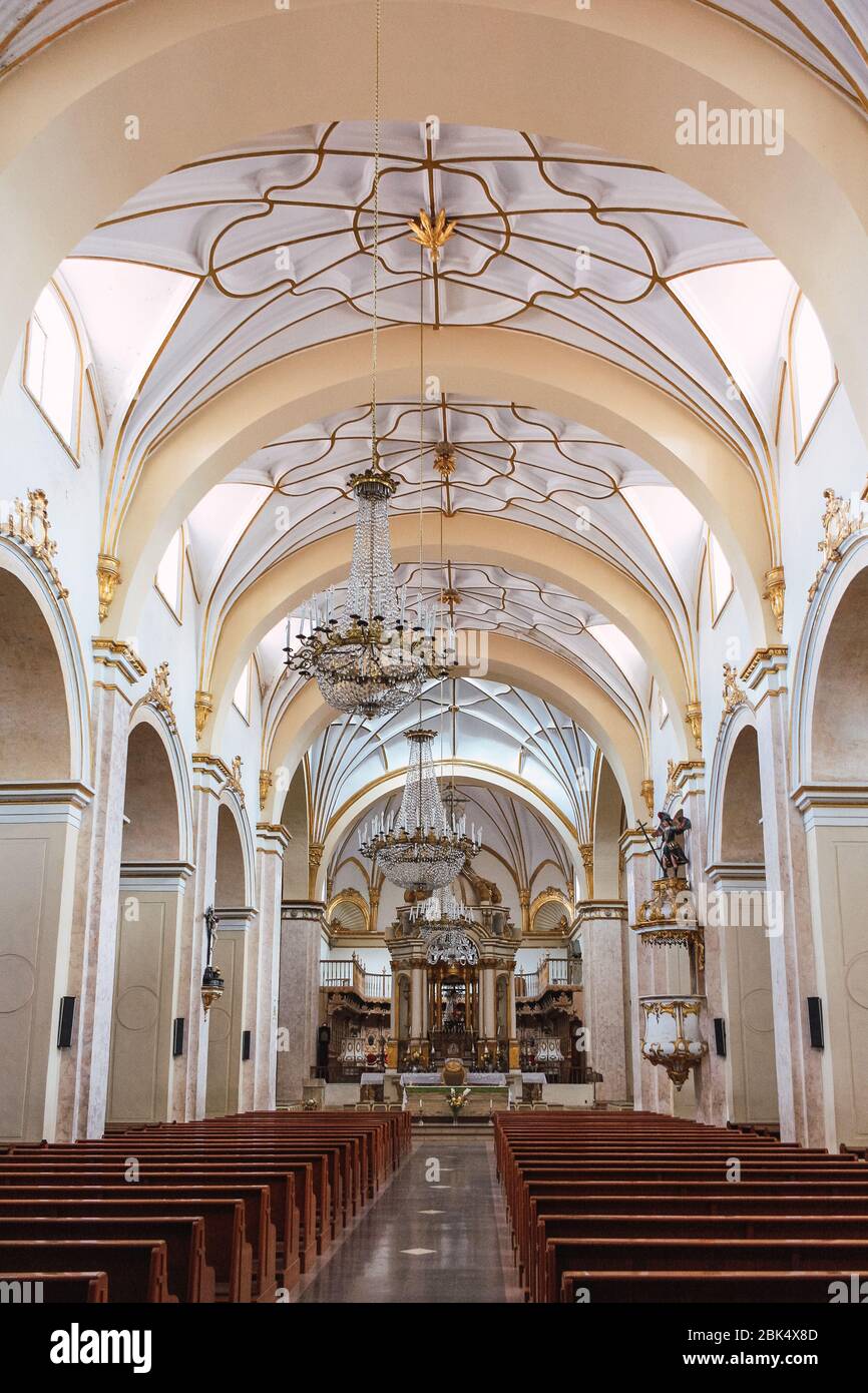 Interior of the Cathedral of Sucre, Bolivia Stock Photo