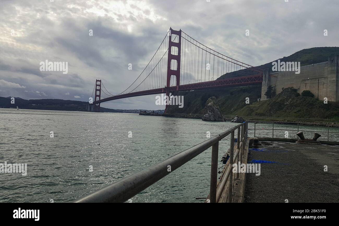 Golden Gate bridge, a historic icon and a tourist attraction Stock Photo