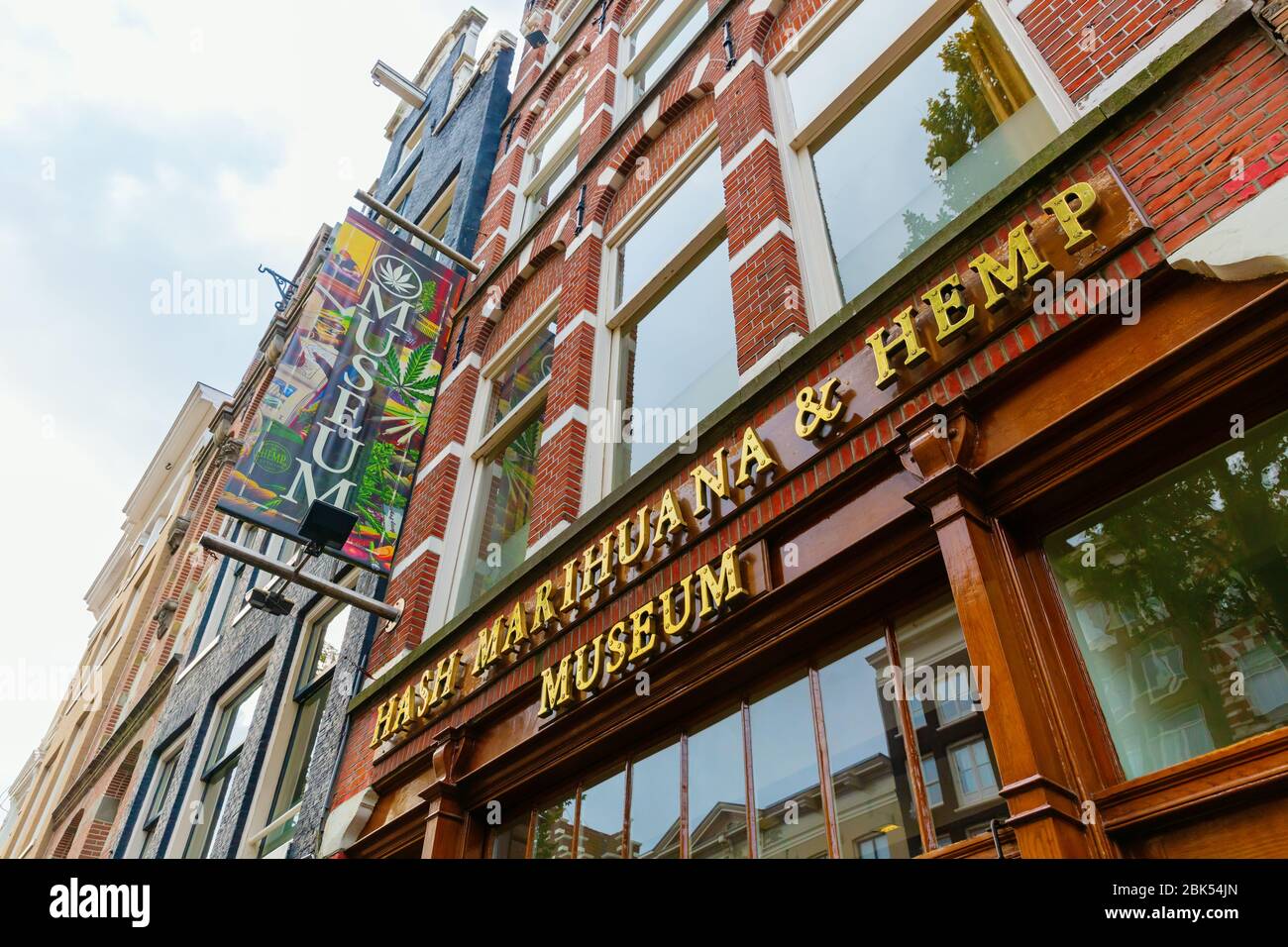 Amsterdam, Netherlands - October 28, 2019: Hash, Marihuana and Hemp Museum in Amsterdam. It offers information to historical and modern uses of cannab Stock Photo