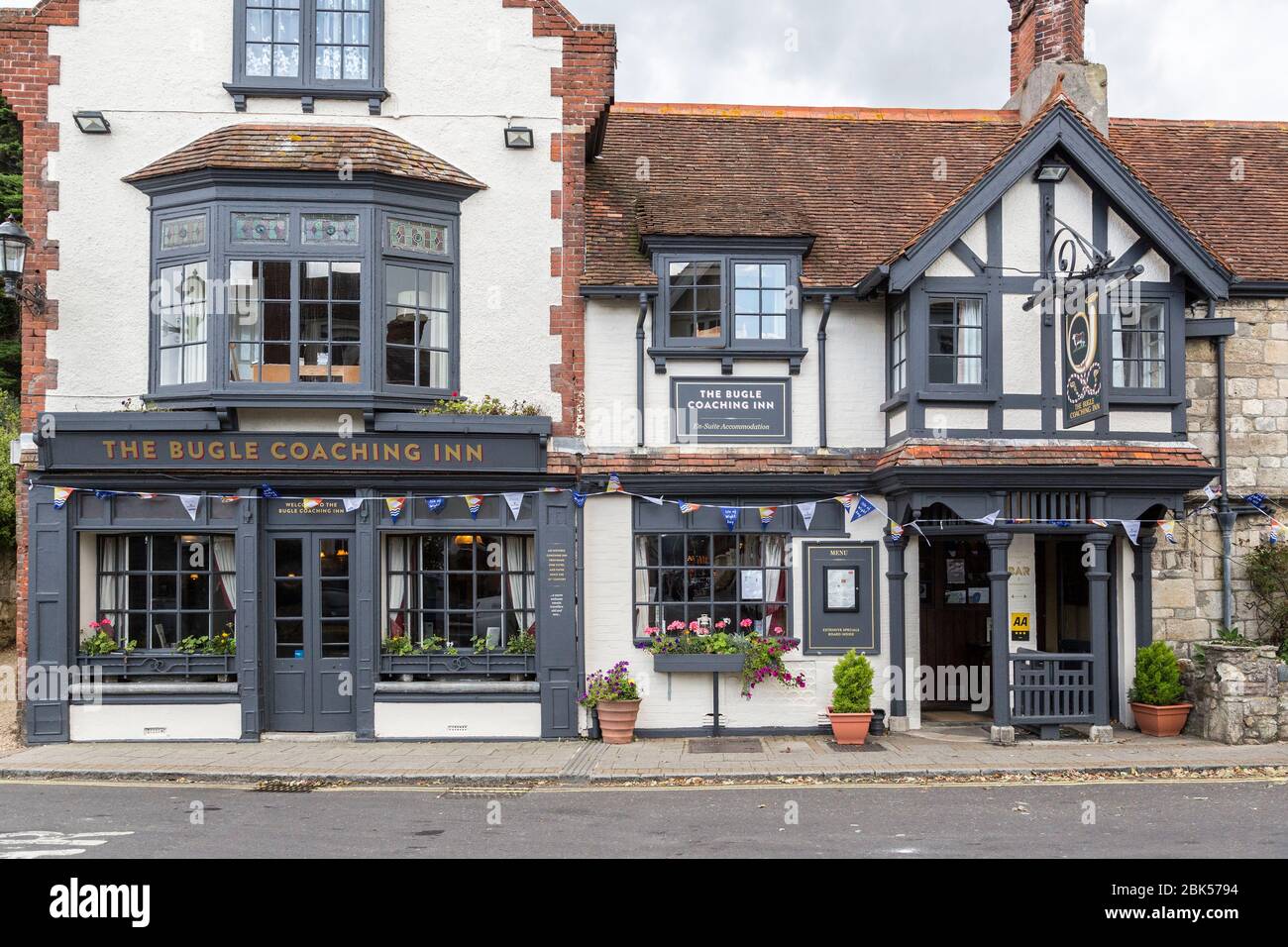 16th century The Bugle Coaching Inn, Yarmouth, Isle of Wight, UK Stock Photo