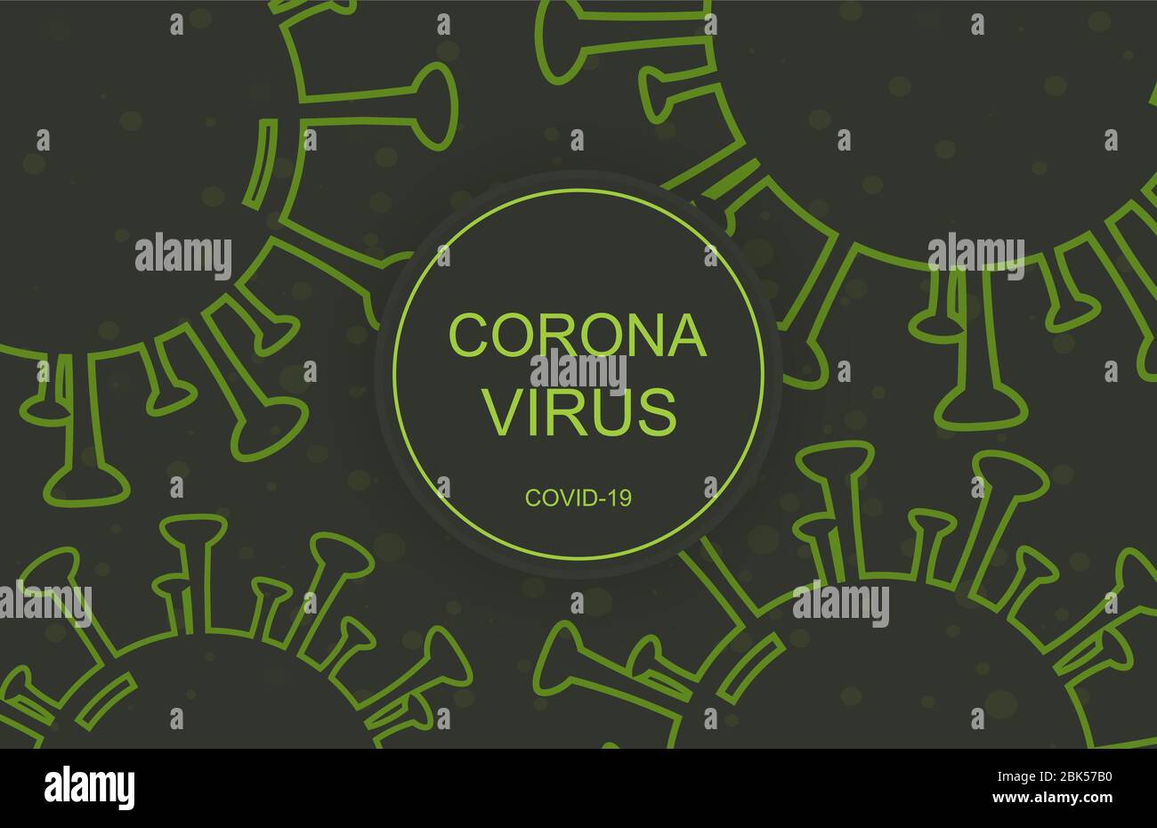 Corona Virus, Covid-19. corona disease bacteria and corona virus inscription, vector illustration Stock Vector